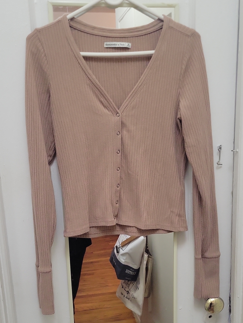 Abercrombie & Fitch Ribbed Henley M EUC Y2K 90s